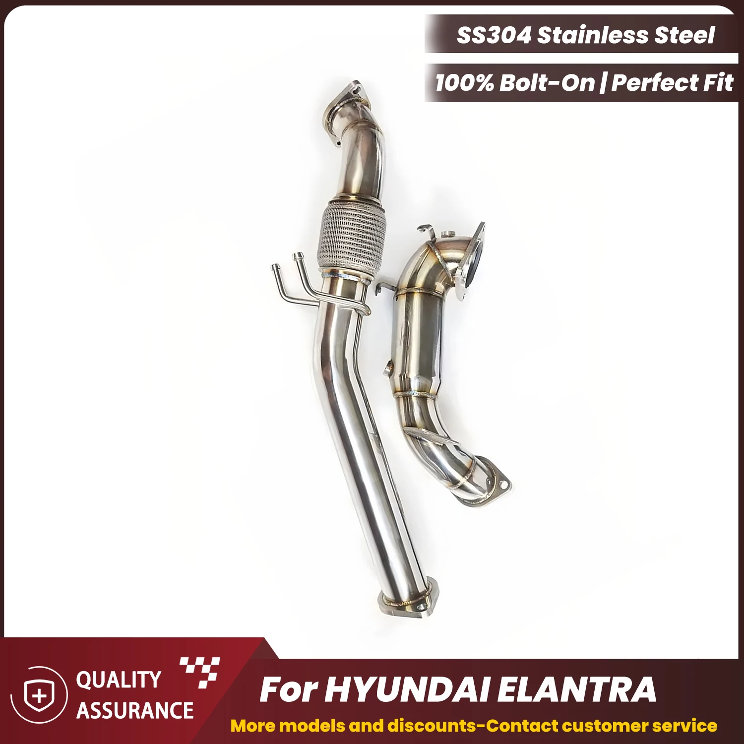 

ECCF Sports Downpipe With front pipe For HYUNDAI ELANTRA Aggressive Exhaust Sound High Flow Performance Upgrade