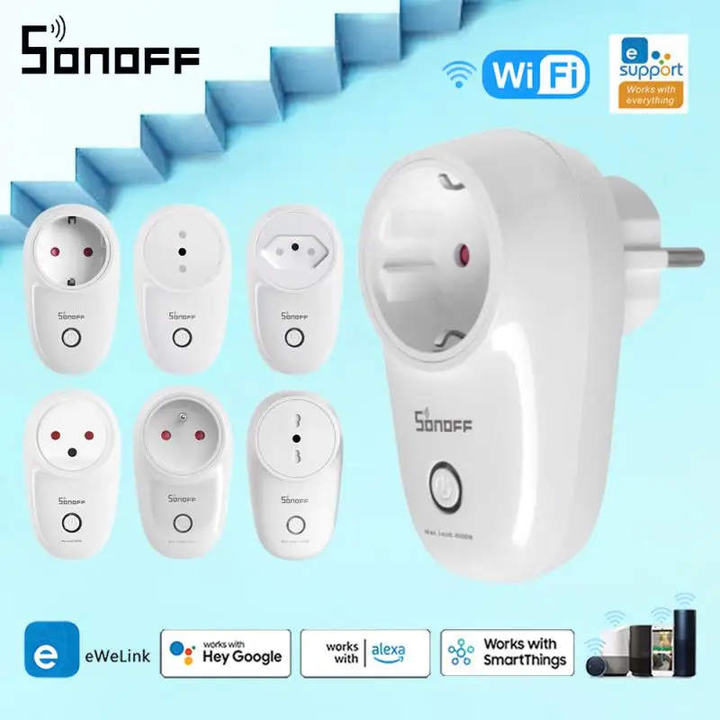 

SONOFF S26R2 EU/FR WiFi Smart Plug Wireless Smart Socket Switch Timing Smart Voice Remote Control Via EWeLink Google Home Alexa