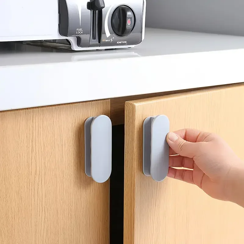 2PCS Window Cabinet Drawer Handles Self-adhesive Door Wardrobe Handle Organizer Paste Open Sliding Door Knob Auxliary Device