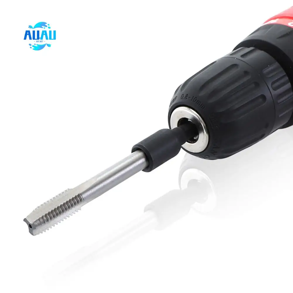 

AUAU-1/4 Hex Shank Thread Tap Socket Adapter M4-M12 HSS Straight Fluted Screw Tap For Machine Tapping Threading Tool