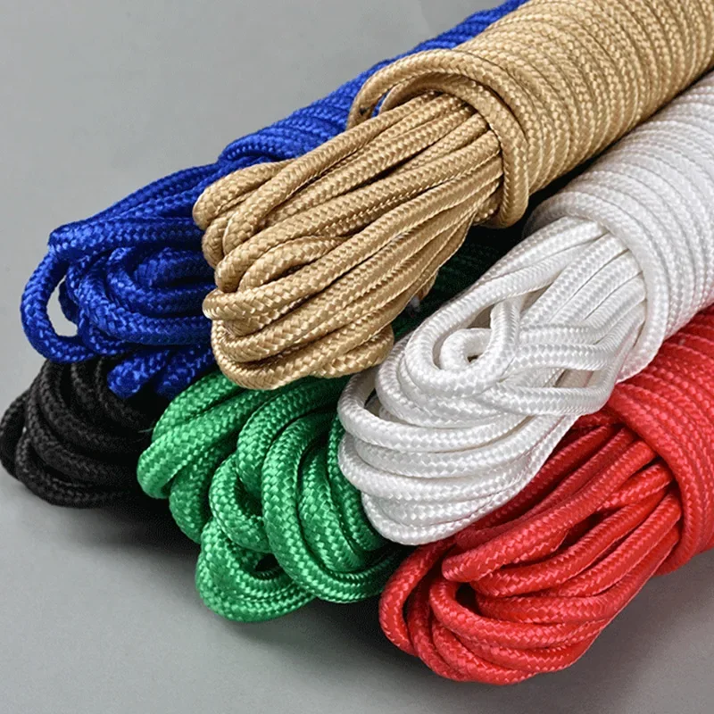 

10Meter Colorful Woven Nylon Clothesline Durable Sturdy Truck Cargo Binding Cord Outdoor Multifunctional Polyester Rope