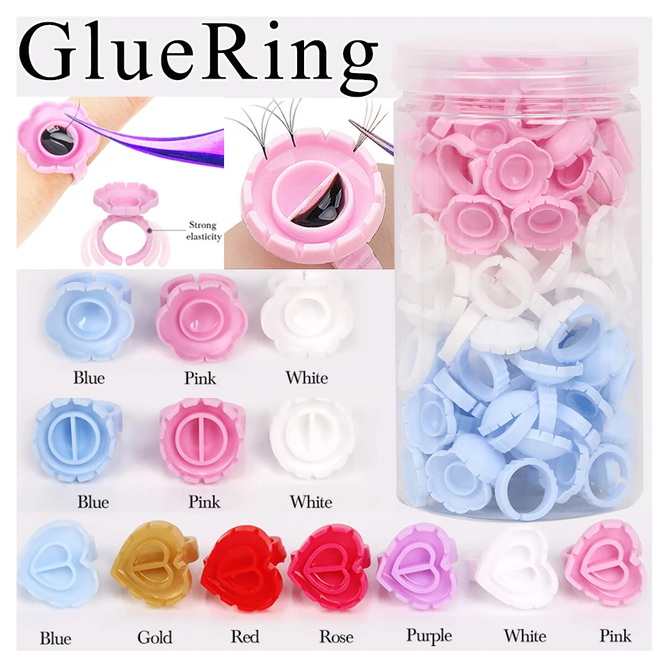 

Canned Disposable Lash Glue Holder Grafting Eyelash Extension Blossom Cup Tattoo Pigment Glue Ring Container Nail Makeup Tools