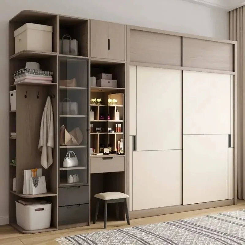 Armarios modulares de lujo, organizador de puertas correderas, armario moderno para dormitorio, exhibición de madera, Armario Ropero elegante, muebles de dormitorio