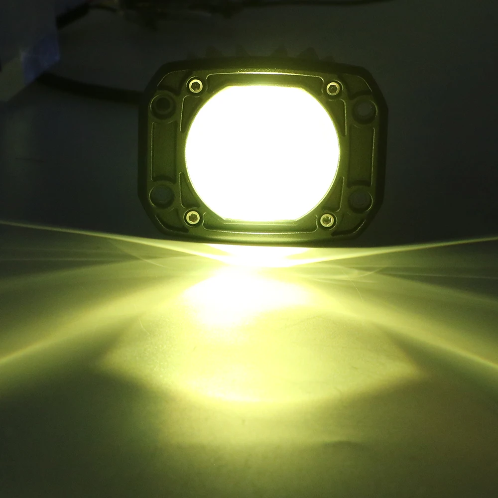 6000K White 3500K Yellow 8D Lens Fog Lights Flush Mount Driving Work lamp for Jeep Car Truck Off Road 4x4 12V 24V LED work Light