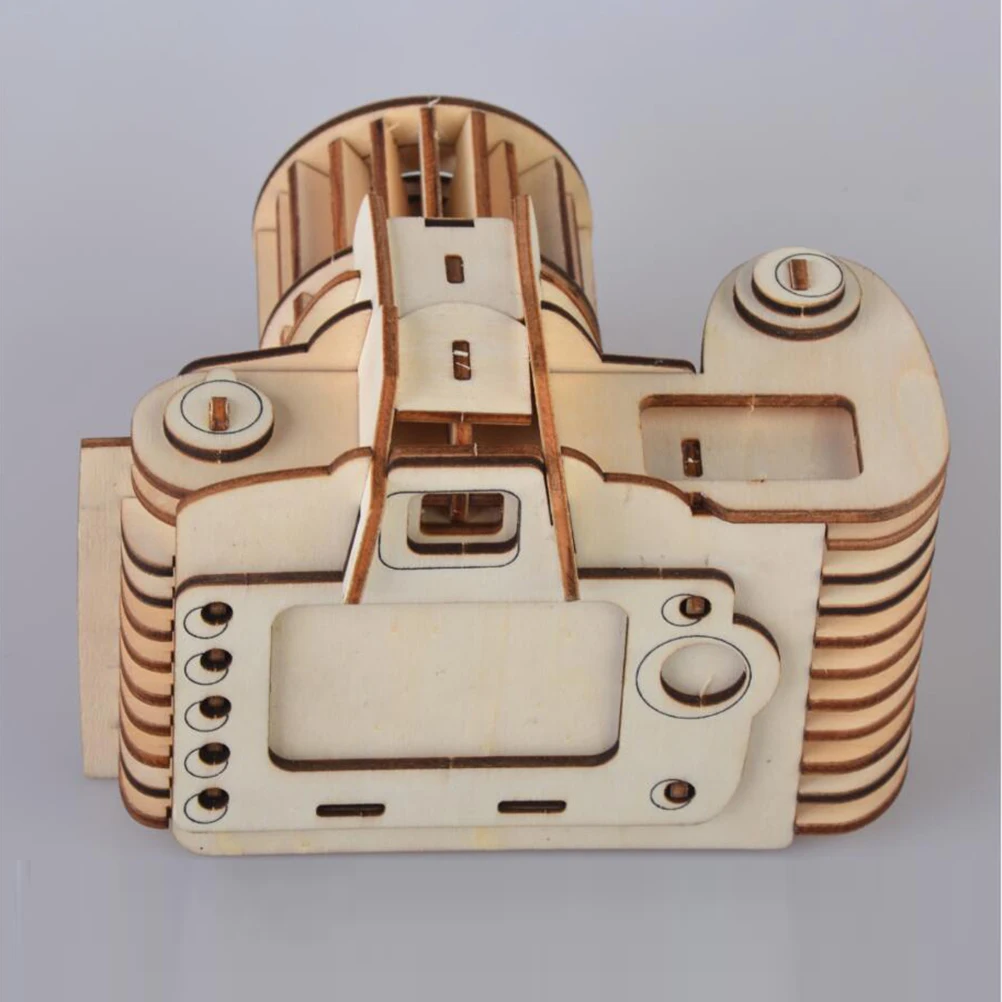

Wooden 3D Puzzle Camera Shaped Creative Educational Assembly Puzzle for Kids Enhancing Imagination Creativity Exercise Ability
