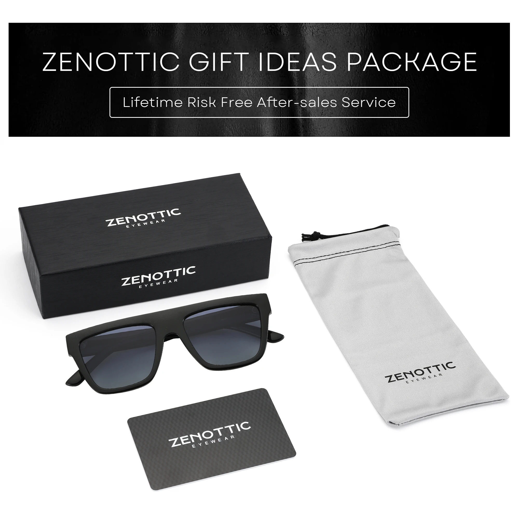 ZENOTTIC Retro Square Polarized Sunglasses Women Men Acetate Sunnies Small 90s Style Vintage Shades Sun Glasses