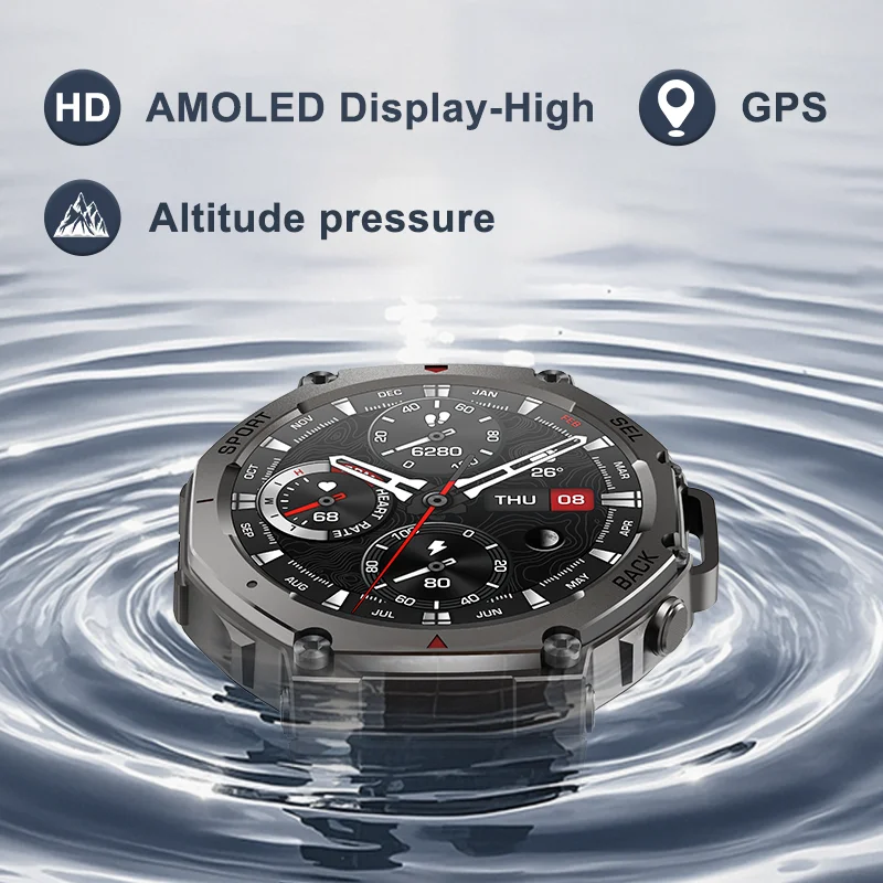 

Smartwatch with Bluetooth Call Heart Rate Blood Oxygen Monitoring Air Pressure Altitude Tracking 50m Waterproof Outdoor Fitness
