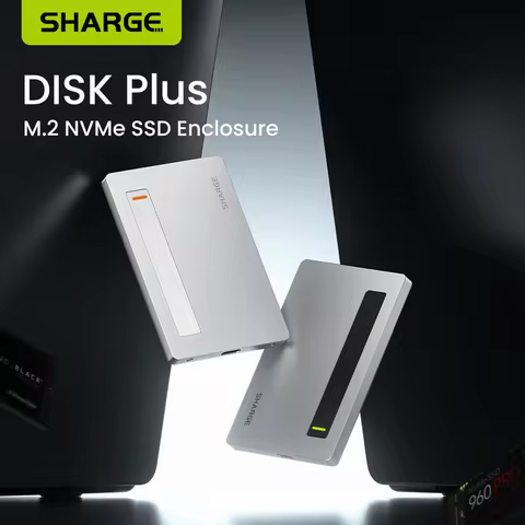 SHARGE Disk Plus SSD Enclosure M.2 2280 NVMe 10Gbps USB C 3.2 Gen2 Aluminum Support up to 4TB for MacBook, iPhone 16 Steam Deck
