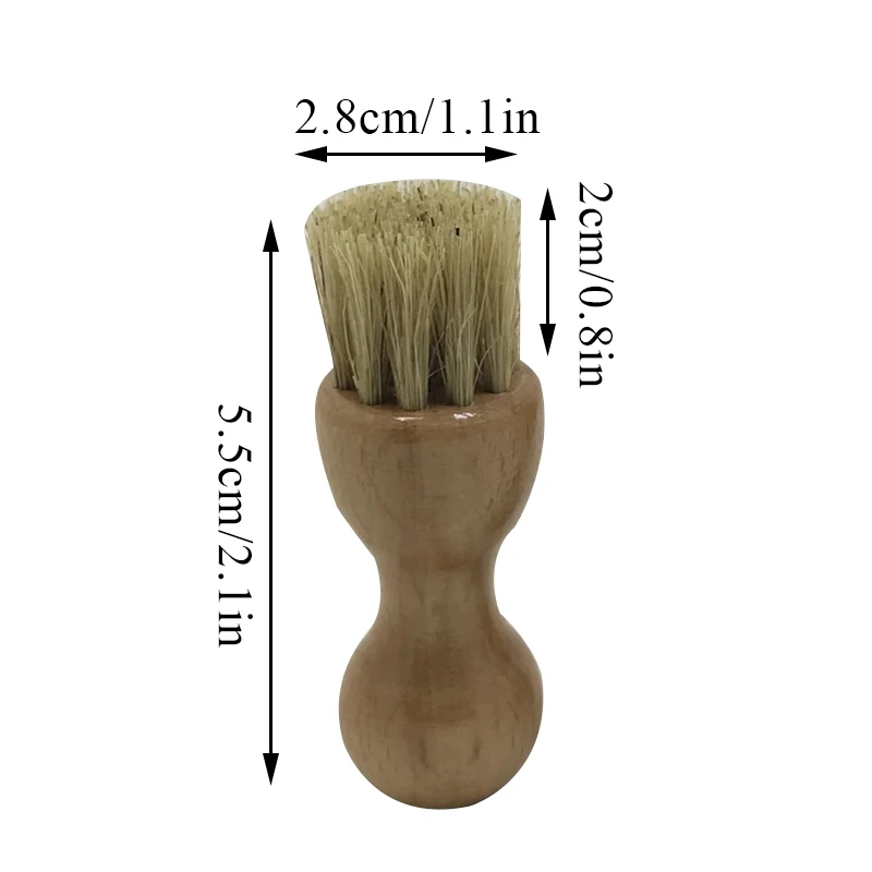 Gourd Shaped Hog Bristle Brushes For Sneakers Multifunction Leather Shoes Polish Brush Portable Wood Handle Home Cleaning Tool