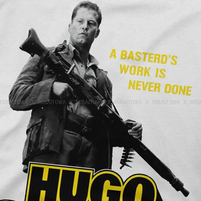 Y2K Inglourious Basterds Aldo Raine TShirt For Men HUGO STIGLITZ IS A BASTERD Basic Summer Tee T Shirt Novelty Trendy Loose