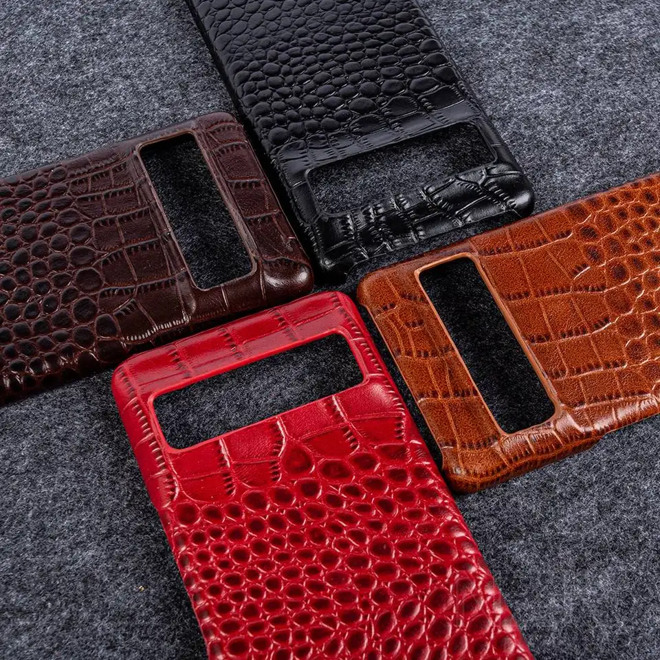 Funda de cuero genuino con textura de cocodrilo para Google Pixel 7 Pro, cubierta protectora para Pixel 10 6Pro 5A 3
