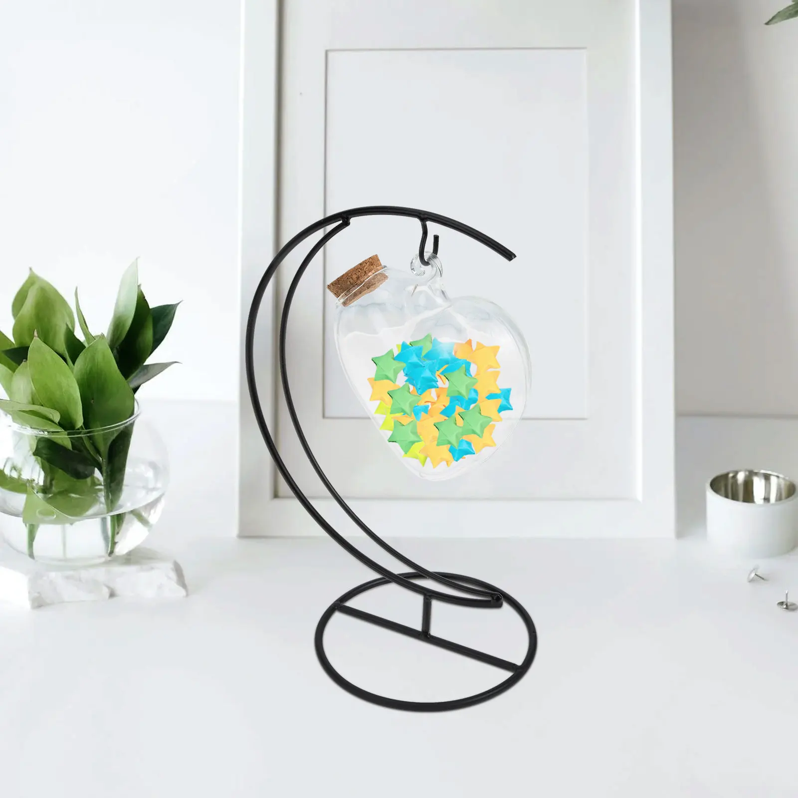 

Набор из 1 прозрачной бутылки для пожеланий, контейнер в форме сердца премиум-класса для оригами, украшение для рабочего стола, подарок