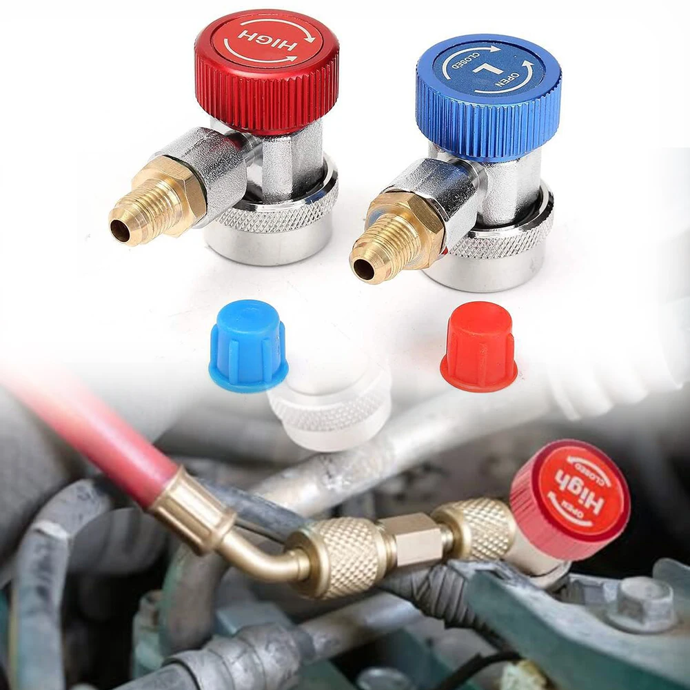 

2PCS R134A Quick Coupler AC Adapter Hose Accessorie Car A/C High/Low Pressure Coupler Charging Hose Connectors Adapter