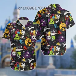 2024 New Disneyland Halloween Hawaii Shirt New Fashion Short Sleeve Shirts Men Women Casual Beach Shirts Disney Hawaiian Shirts