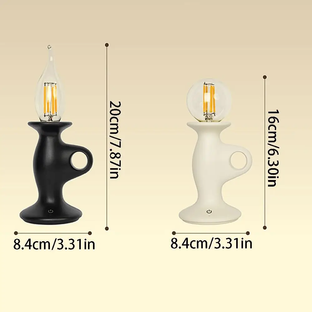 Lampu Bentuk Lilin Dapat Diredupkan Lampu Lembut Romantis Lampu Suasana LED Kontrol Sentuh Lampu Malam Portabel Kreatif