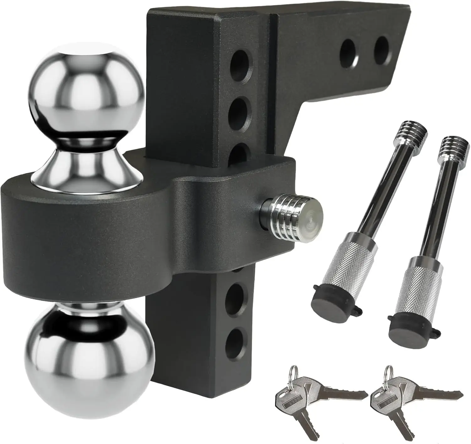 

ATRFH0086R Регулируемый буксировочный сцеп для прицепа и шаровое крепление: подходит для 2-дюймовых и 2,3-дюймовых шаровых приемников, 6-дюймовых падений и подъемных устройств для