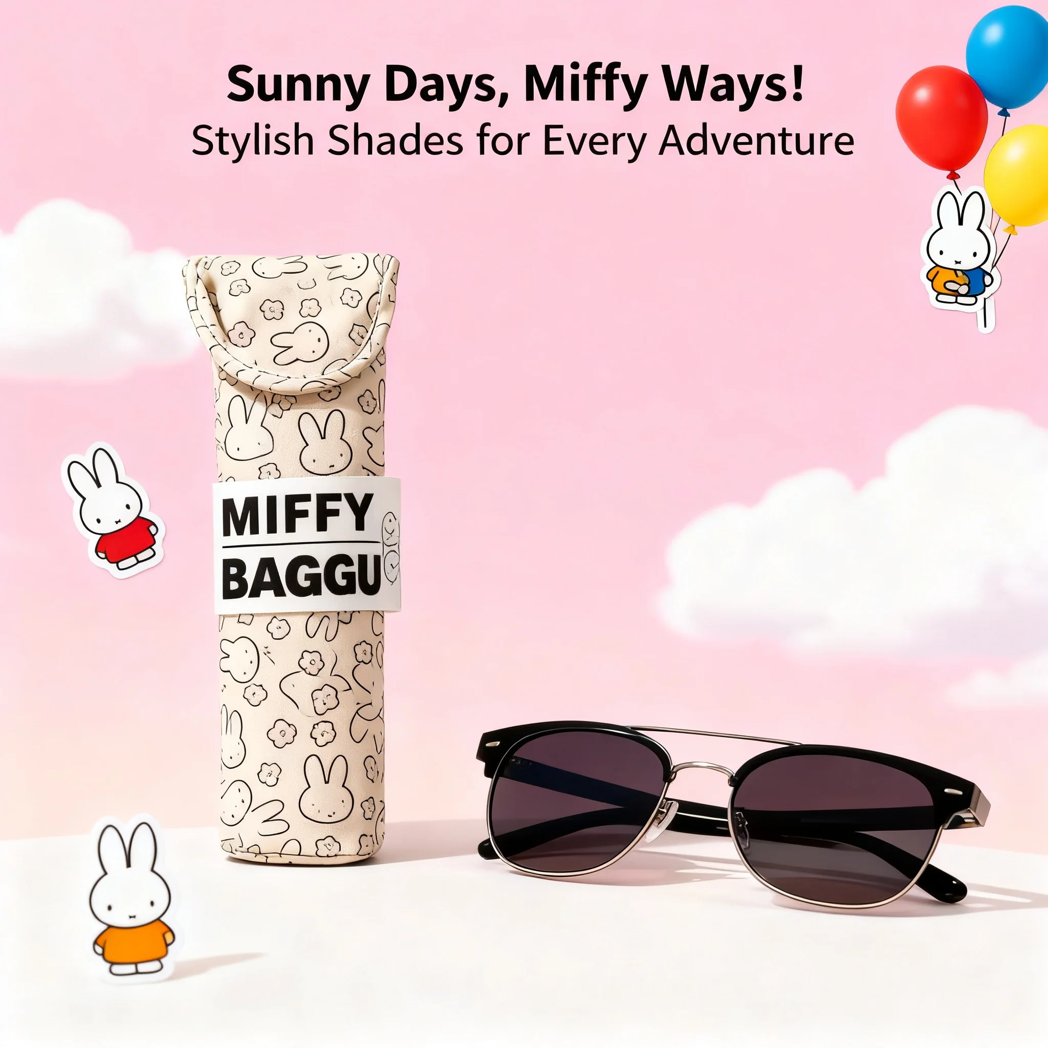 

Miffy Kawaii Magnetic Buckle Glasses Bag Cute Protective Printed Cartoon Cotton Portable Storage Case Clip Gift Toys