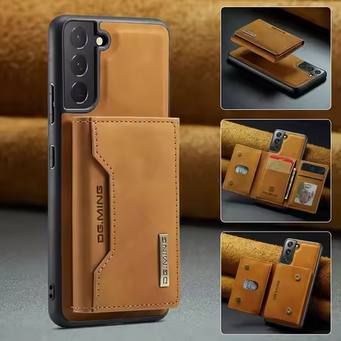 Retro Leather Case For Samsung Galaxy S20 S21 S22 Plus S23 S24 FE S25 Ultra A52 A53 A54 A55 A36 Detachable Magnetic Wallet Cover