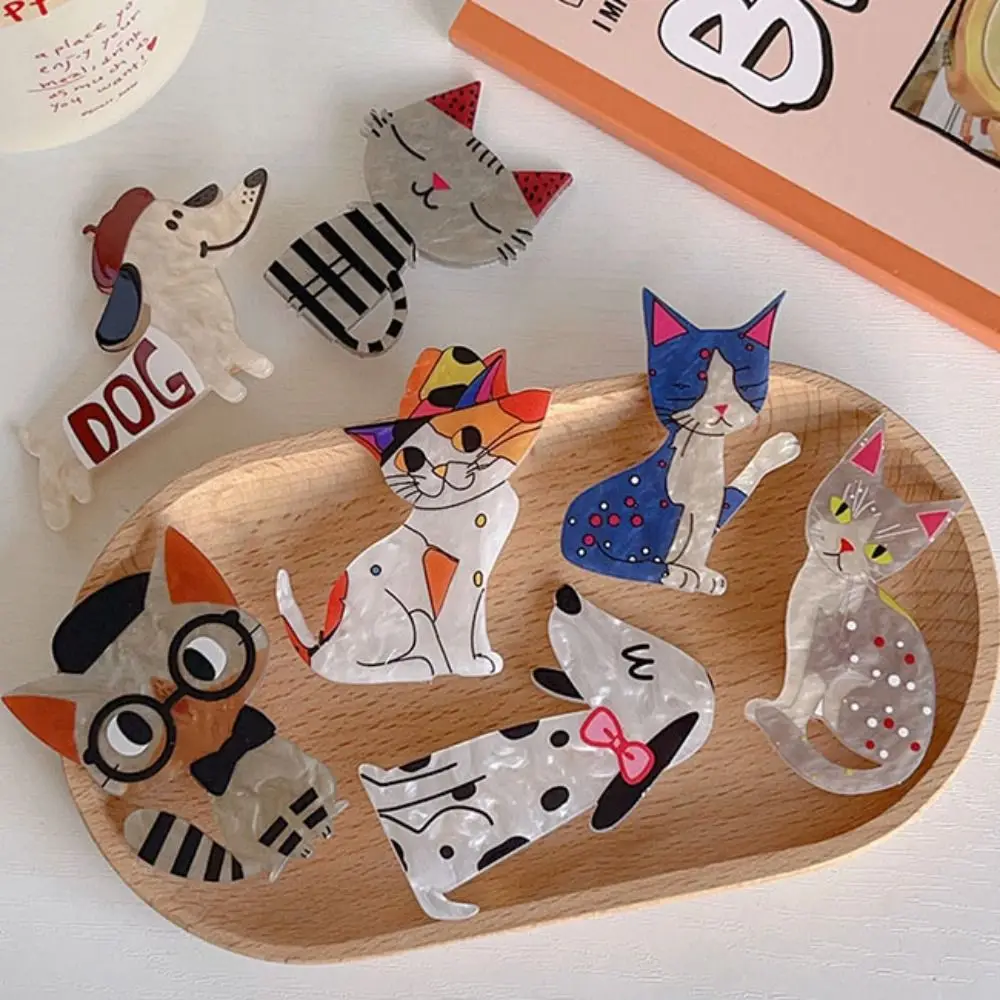 Sweet Animal Cat Acrylic Hairpin Bang Clip Hair Accessories Cartoon Duckbill Clip Korean Style Cartoon Hair Clip