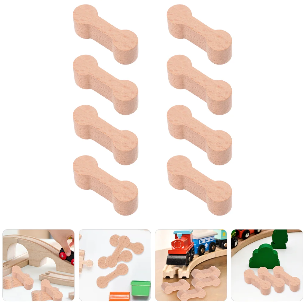 8 Pcs Train Track Kids Adaptors Model Wooden Connector Child Electrical Connectors