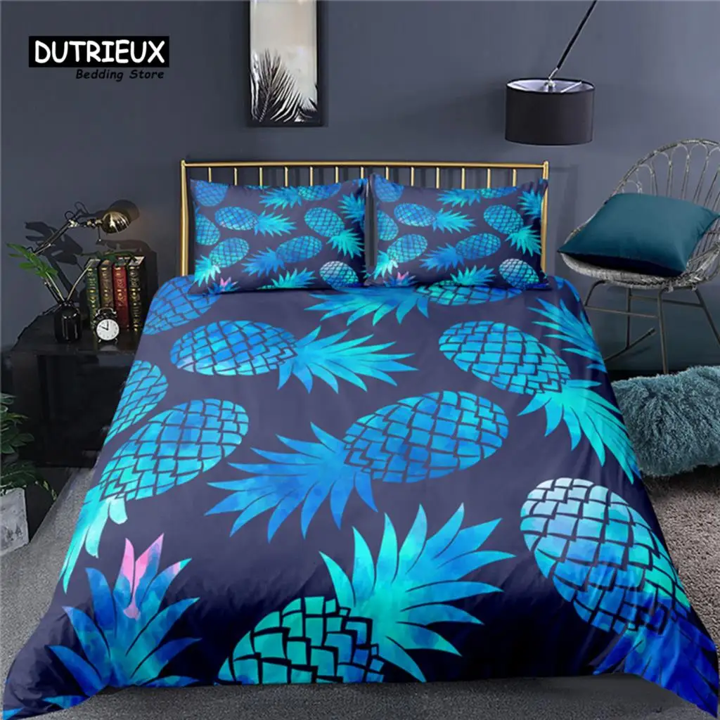 

Luxury 3D Pineapple Print Home Living Comfortable Duvet Cover Pillowcase Kid Bedding Set Queen and King EU/US/AU/UK Size