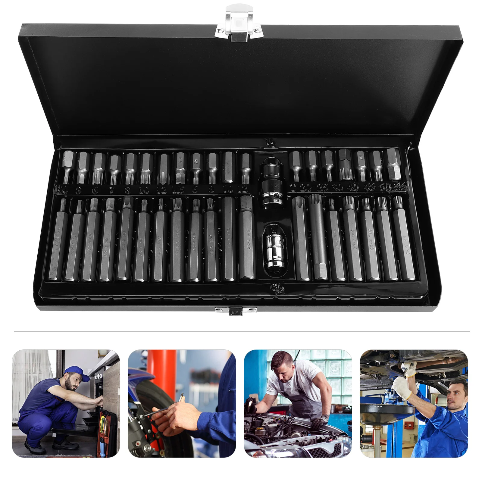 Set di prese esterne per riparazione da 40 pezzi Design ergonomico Facile da usare conveniente Materiale durevole Set di prese per punte per uso prolungato