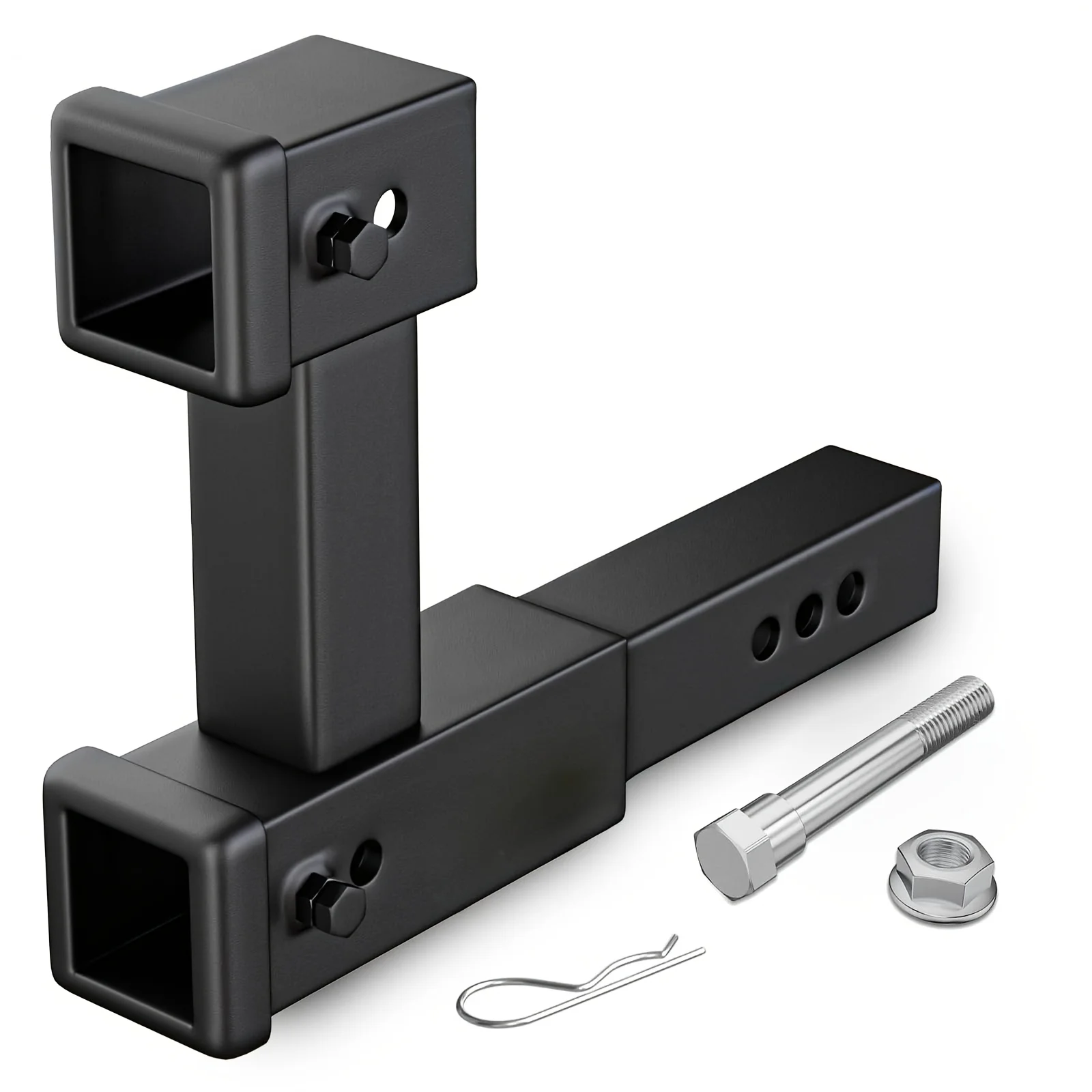 

2 Inch Receiver Extender to 10" Max Length Adjust 7-1/ 2 Inch Riser Or Drop 4, 000 Lbs GTW, Dual Hitch Extension with Bolt Nut