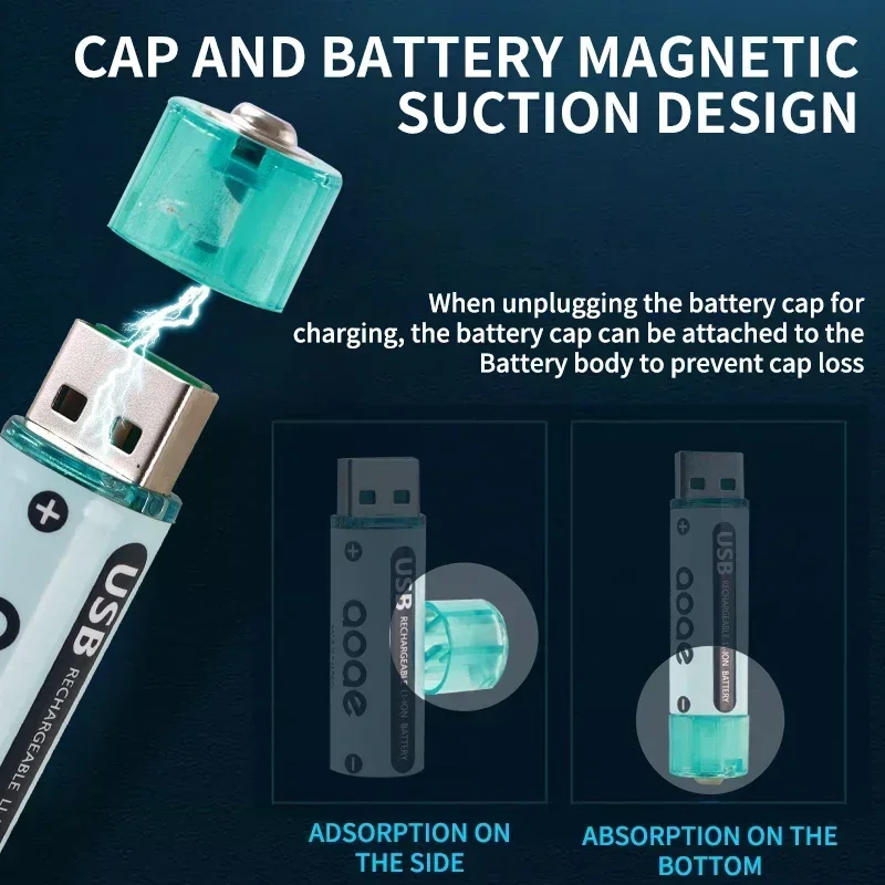 2700mWh 1.5v AA rechargeable battery USB lithium battery for Remote Control Mouse Small Fan Electric Toy pilas 1 5v recargables