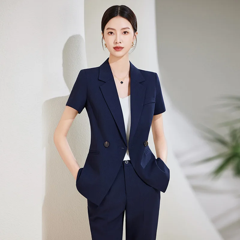 High-End Short-Sleeved Business Wear Suit Women's Summer New Suit Temperament Hotel Manager Work Clothes Skirt Summer