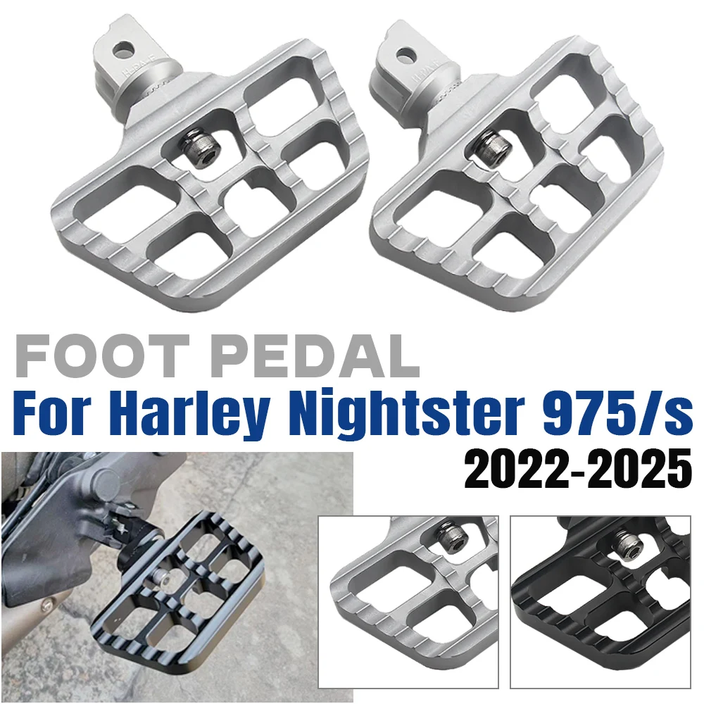 

Для Harley Nightster 975 2022-2025 Nightster 975S часть мотоцикла передние подставки для ног для водителя колышки 360 ° Вращающиеся широкие педали для подножек