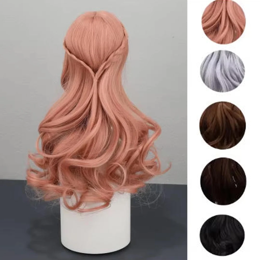 

D09-P857 children handmade toy 1/3 1/4 1/6 BJD/SD doll's wig gold brown black High temperature silk Braided curly hair 1pcs
