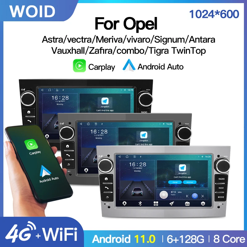 

For Opel Vauxhall Astra Antara Meriva Vivaro Combo Signum Vectra Corsa Car Multimedia Android 11 Radio Carplay 2 Din GPS Player