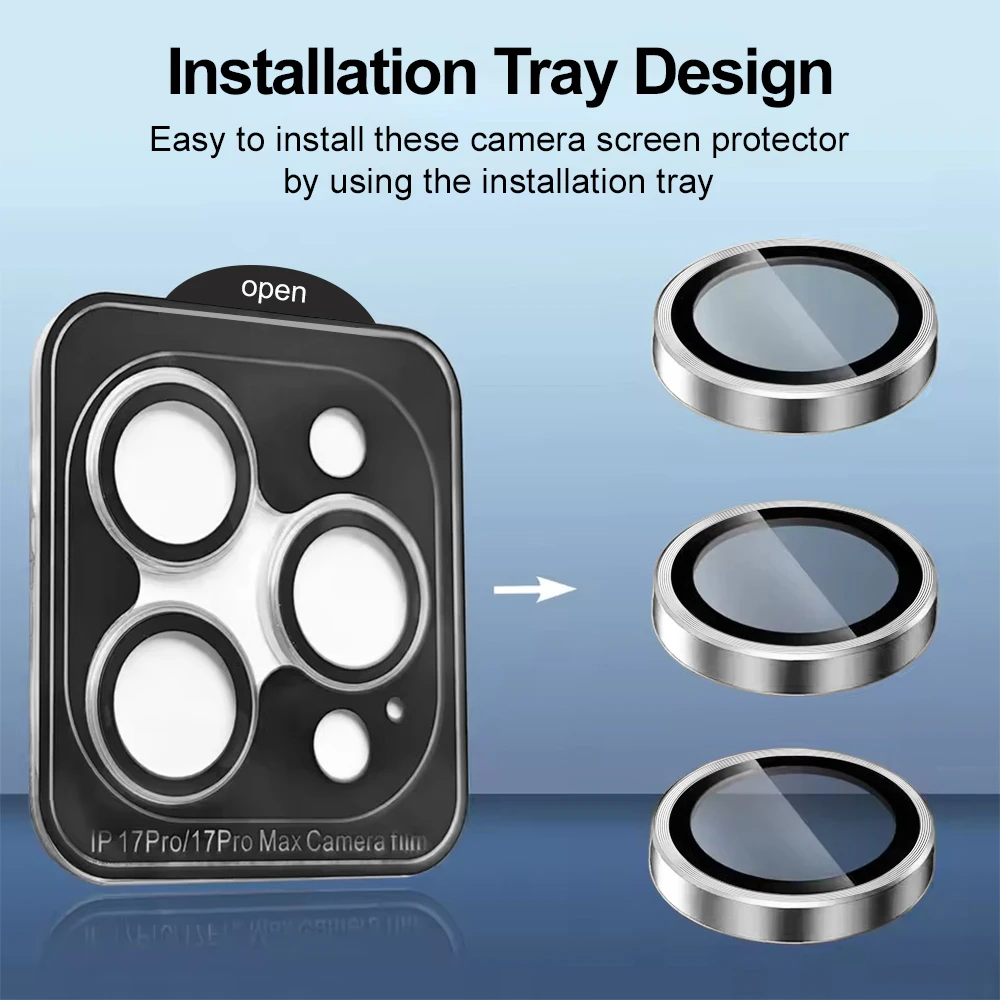 Protector de lente de cámara de Metal para iPhone 17 Pro Max 13 16 11 15 14 Plus 13 Mini Air 17promax 16promax película protectora de lente de cámara