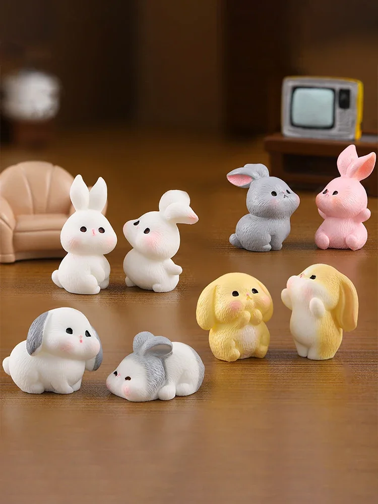 Mini cute little white rabbit ornaments home accessories exquisite toys desktop dolls small objects small gifts