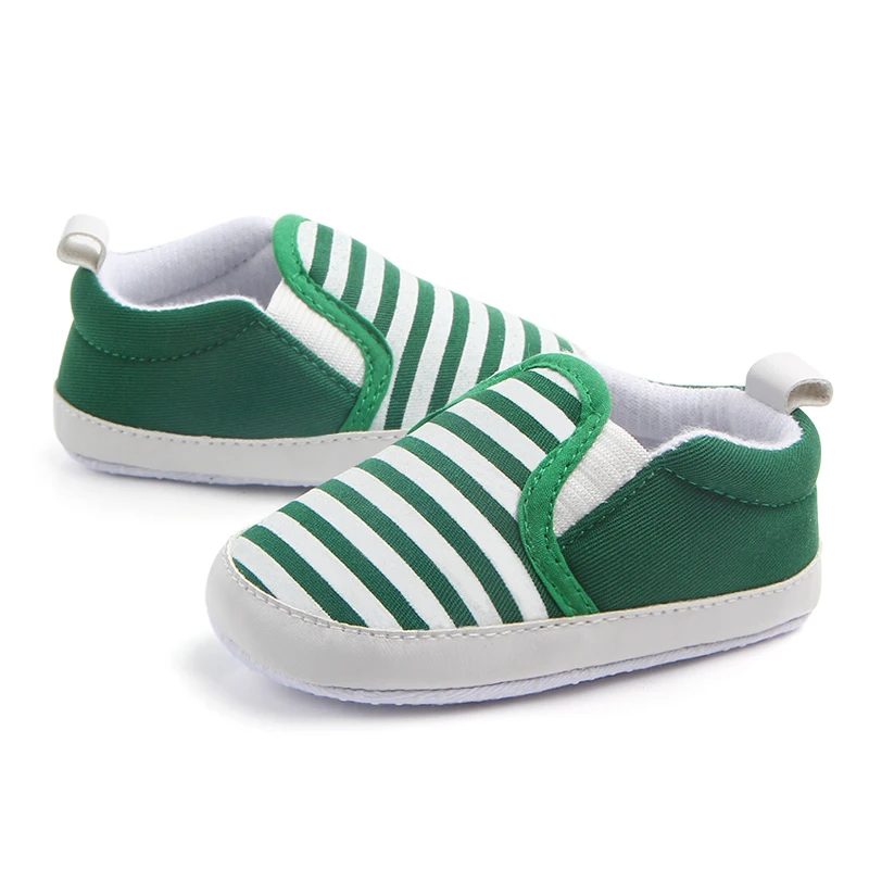 

Infant Baby Flat Shoes Stripe Print Non-Slip Slippers Soft Sole Adorable Baby Booties Babies First Walking Shoes