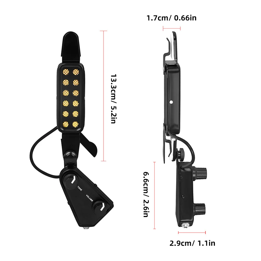 لاقط الجيتار الشعبي قابل للتعديل حجم خشبي لاقط صوتي محول مغناطيسي استبدال كابل لوازم الجيتار الموسيقى