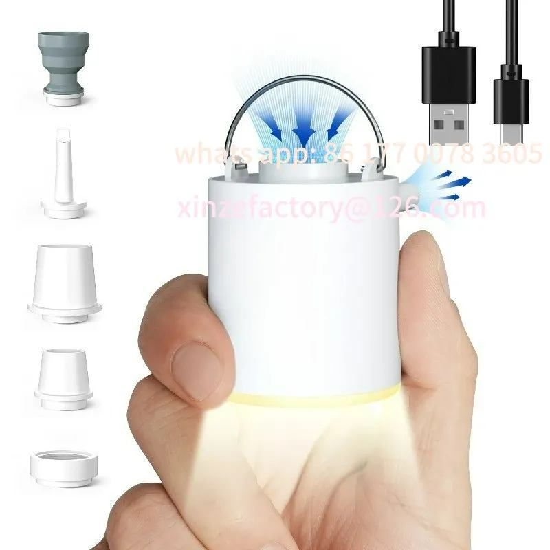 

Customizable Portable Air Pump Mini Camping Pump with Light USB-C Charging Ideal for Sleeping Pads, Air Bed Mattress Vacuum Bags
