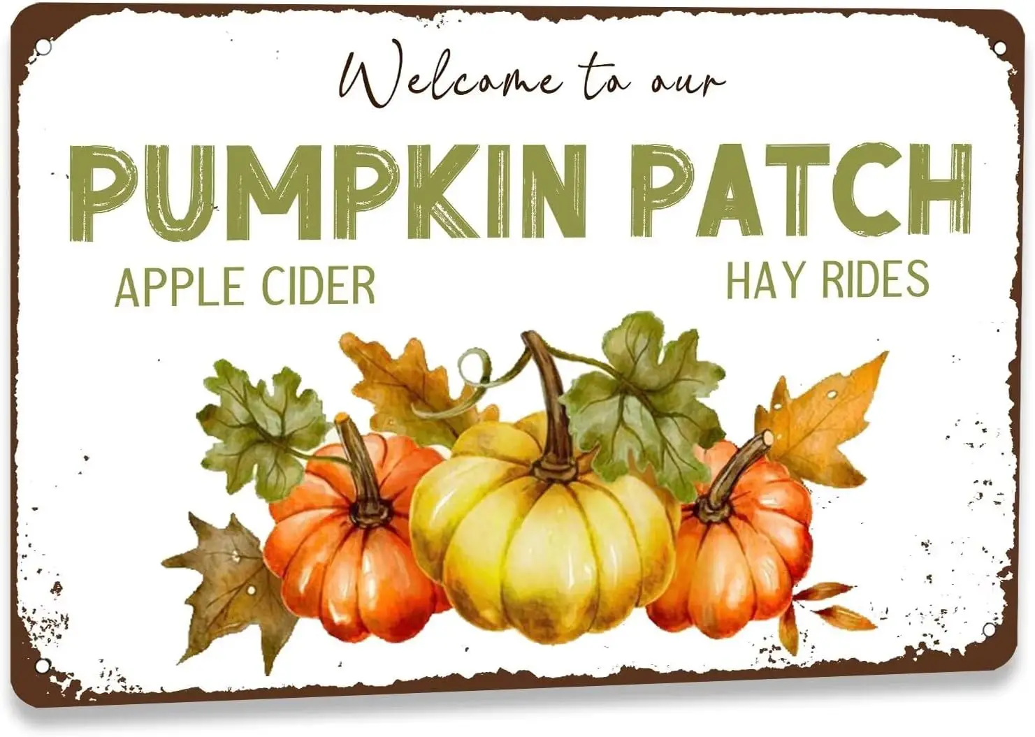 Nwijvsn Pumpkin Retro Tin Sign Gift Fall Wall Decorations Pumpkins Farmhouse Halloween Chris