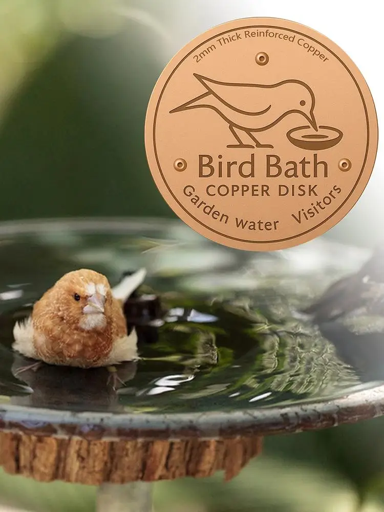 Bird Bath Copper Disk bird bath purification tray Metal Cleaner Disks Feeder Accessories For Water Bowl image 6