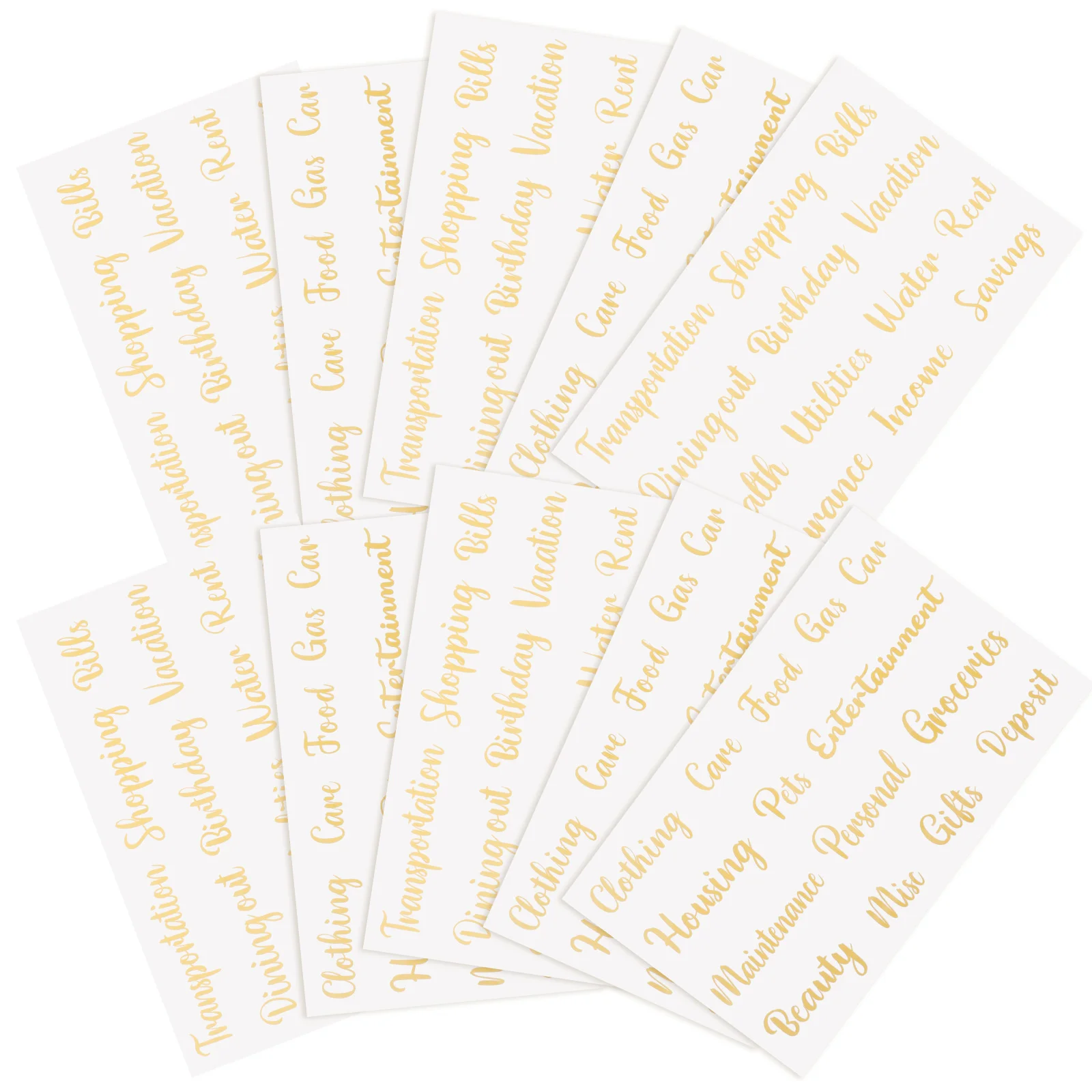 10 Sheets Cash Budget Sticker Letter Stickers Accessory Special Self-adhesive Label Labels