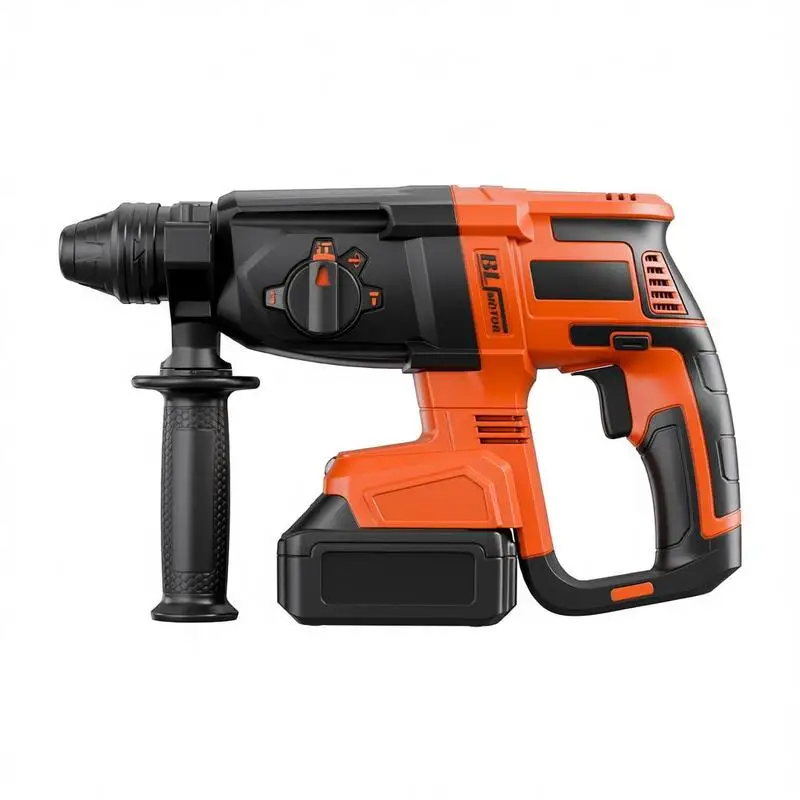 20V Brushless Cordless Hammer Drill, Lithium-Ion 1 Inch Rotary Hammer Driver, SDS-Plus Electric Lightweight Power Tool Kit with Battery and Charger, 4 Functions, 1200 RPM, 5300 BPM
