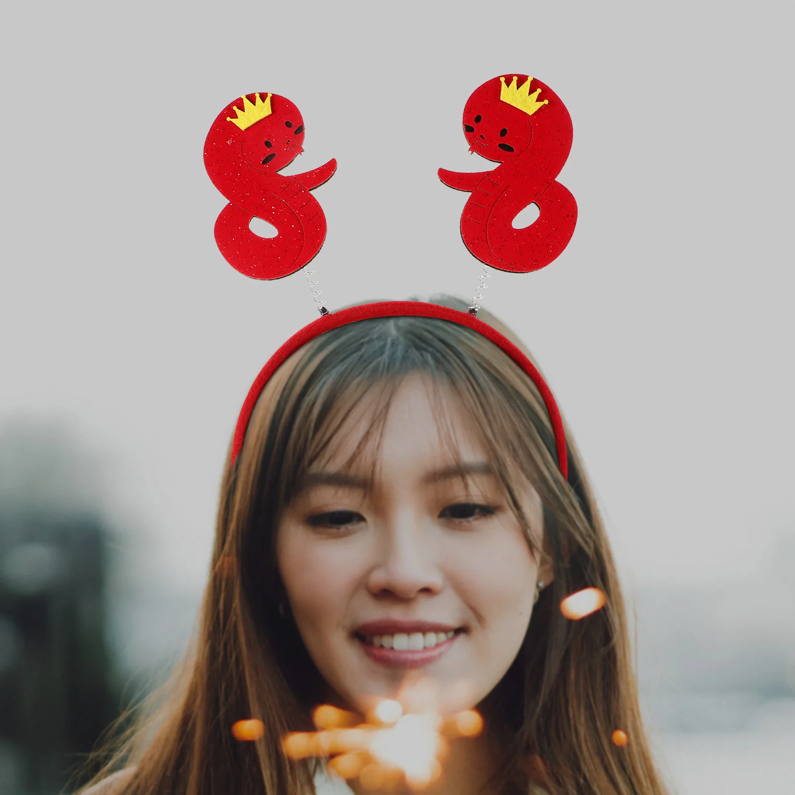 

2025 Trendy Snake Headband For New Year Party Unique Cartoon Design Hair Decoration Animal Costume Accessories Glitter Sequin