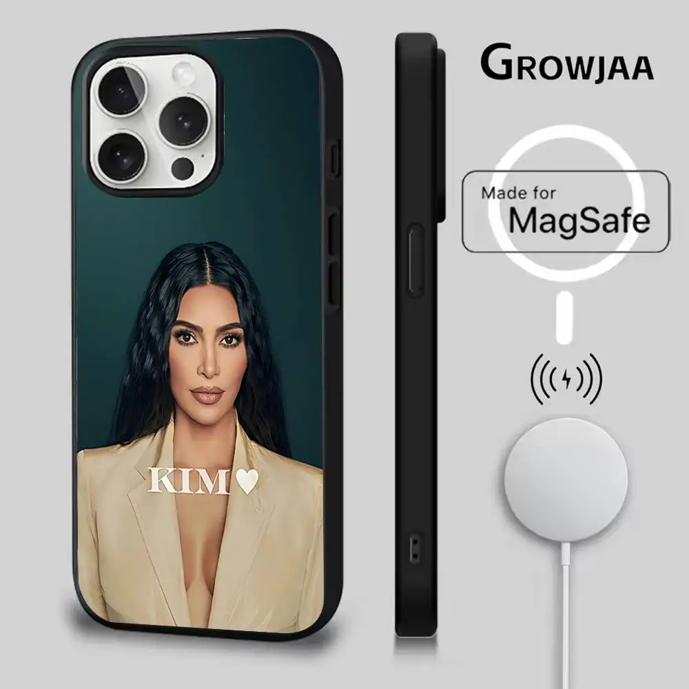 K-Kim K-Kardashians Capa de telefone engraçada para iPhone 17,16,15,14,13,12,11,Pro,Max,Plus,Mini,SE4,E Carregamento sem fio magnético Magsafe