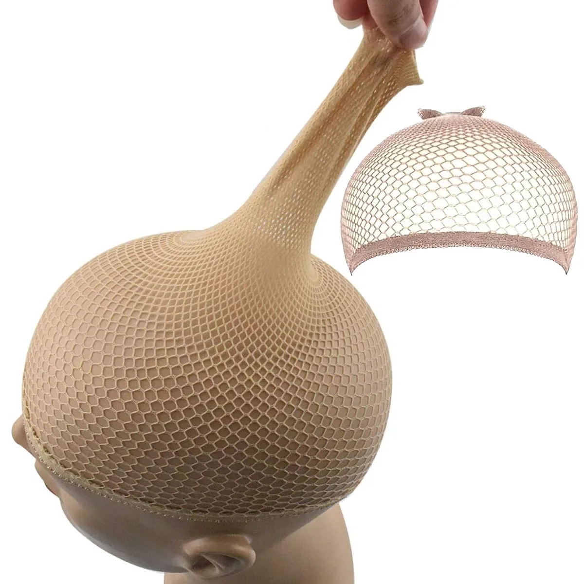 

2-х шт. сетки для волос с открытым/закрытым концом, шапочка для парика, сетчатые чулки, плетение парика, сетка для волос для женщин