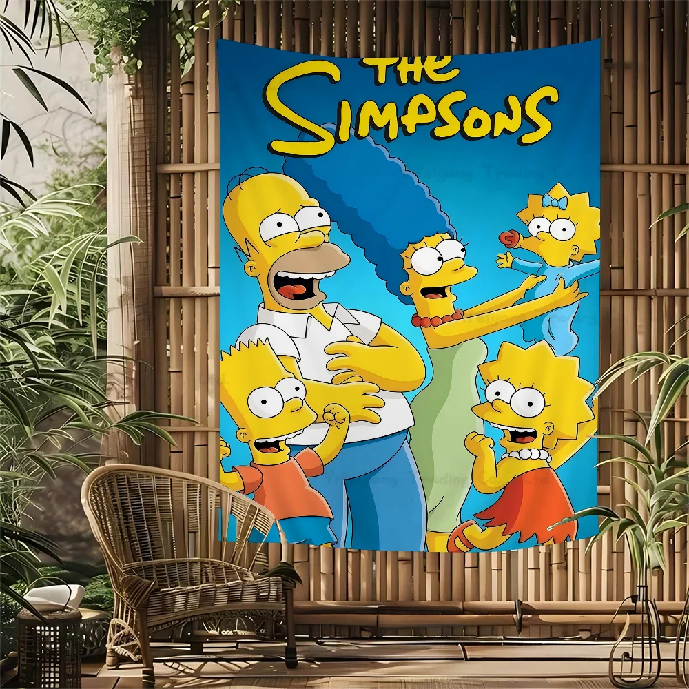 Cartoon T-The S-Simpsons Cartoon Tapestry Art Science Fiction Room Home Decor Wall Hanging Home Decor