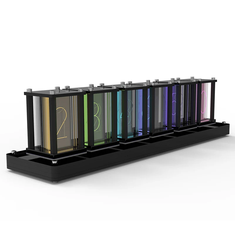 

Nixie Glow Tube Clock Punk Electronic Table Clock RGB Creative Lamp Desk Clocks Silent Watch Birthday Gift Desktop Decoration