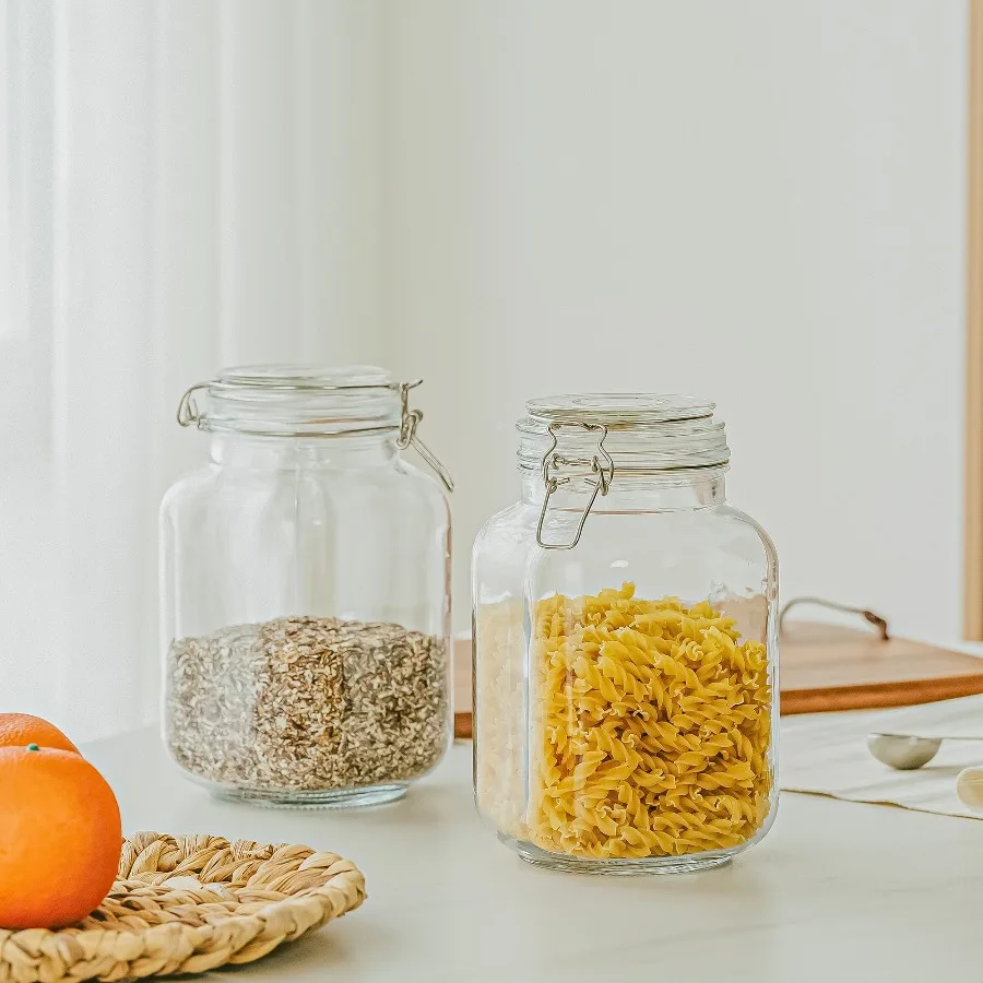 

67 oz Glass Airtight Food Storage Jar Canister with Locking Lid, Kitchen Pantry Storage Container for Dry Food, Coffee, Sugar and Pantry Organization