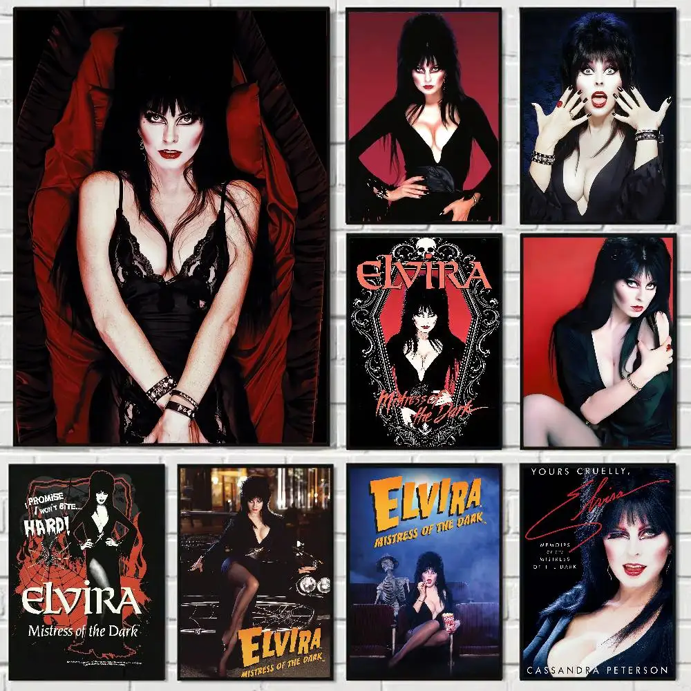 Movie Elvira Mistress Of The Dark Funny Cute Cartoon Posters Prints Canvas Painting Wall Art Picture Living Room Home Decor