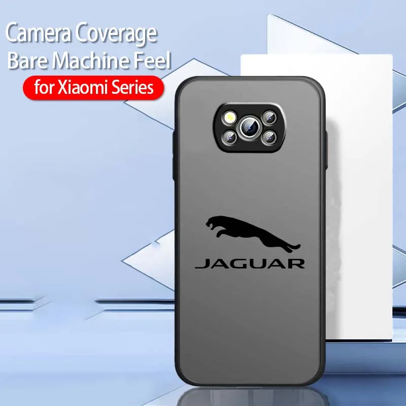 J-Jaguar Car Luxury Logo Cool For Xiaomi Poco X6 X5 X4 X3 M6 M5s M5 M4 M3 F6 F5 F4 F3 GT Pro 5G Frosted Translucent Phone Case