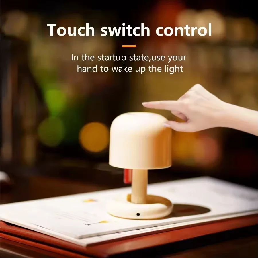 Mini Sunset Night Light Creative LED Table Lamp Mushroom Light USB Rechargeable Desk Bedroom Coffee Bar Decor Atmosphere Lamp